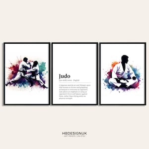 Judo Poster Picture - Set of 3 Judo Posters | Room Decor Art Prints | Boys Bedroom Decor | Judo Wall Print Kids | Fight Sport Gifts