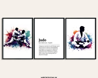 Judo Poster Picture - Set of 3 Judo Posters | Room Decor Art Prints | Boys Bedroom Decor | Judo Wall Print Kids | Fight Sport Gifts