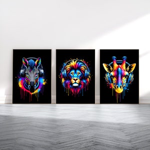 Gamer Art Print Set - 3 Vibrant Gamer Posters | Boys Bedroom Decor | Artwork Gifts | Girls Gaming Room | Kids Video Game Wall Gift Prints