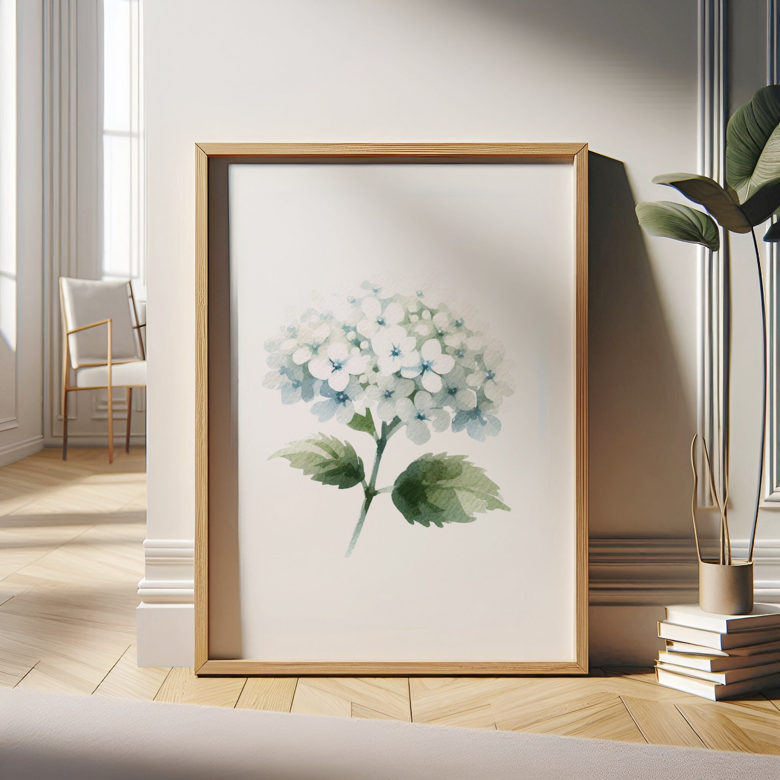White Hydrangea Print Set - 3 Watercolour Posters | Painting Wall Art ...