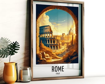 Rome Italy Travel Print - Watercolour Poster Design | Wall Artwork | Holiday Gifts | Home Decor | Wall Art Gift | Colosseum Painting