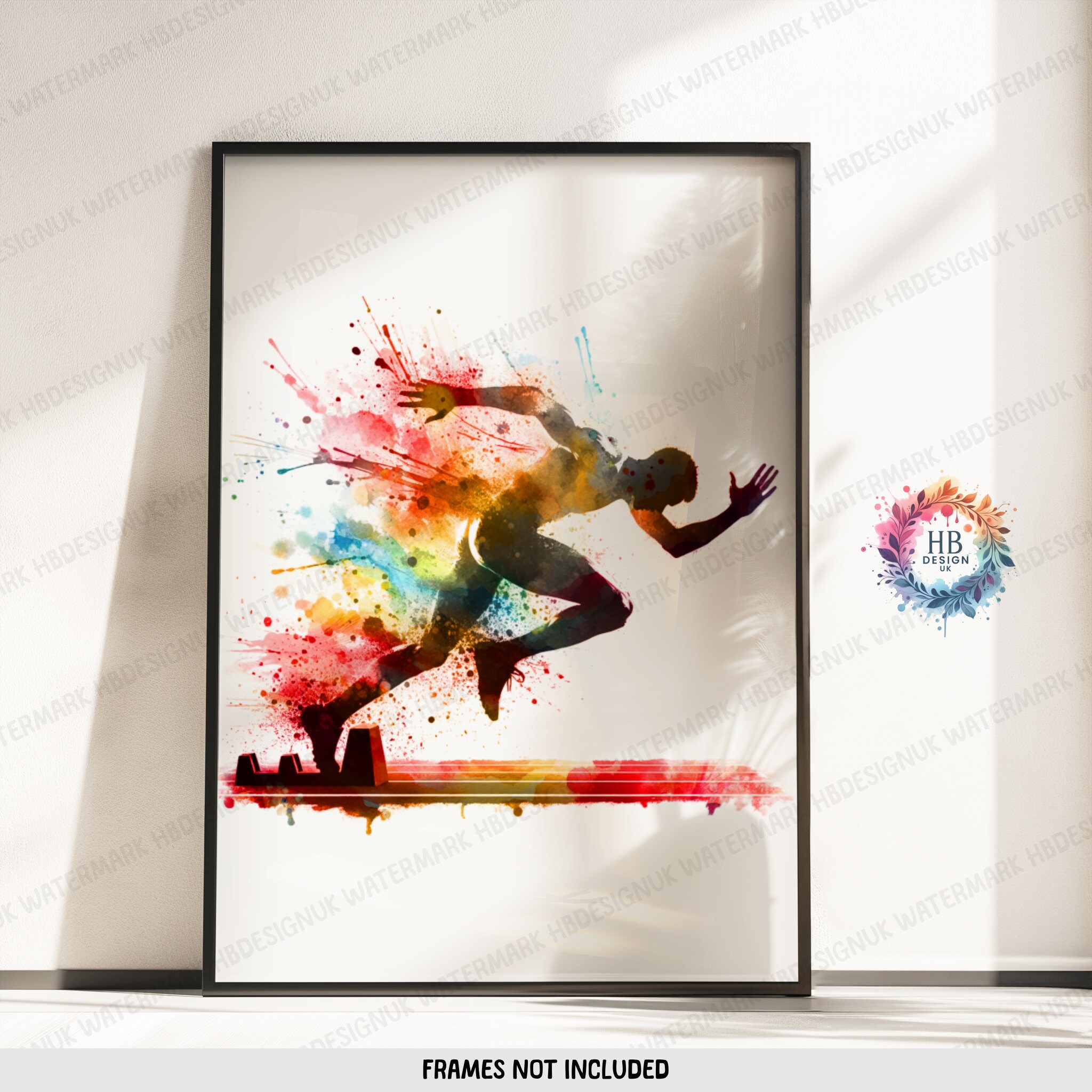 Colourful Athletics Print Set - Set of 3 Runner Posters | Sprinter Art ...