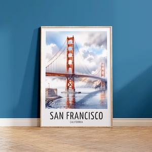 San Francisco Travel Print - Watercolour Poster Design | Wall Artwork | Holiday Gifts | Home Decor | Wall Art Gift | California Painting