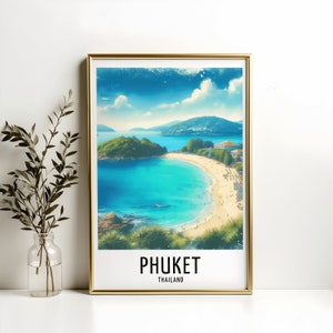 Phuket Travel Poster Print - Watercolour Design | Wall Artwork | Thailand Holiday Gifts | Home Decor | Wall Art Gift | Painting Picture