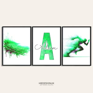 Athletics Print Set - 3 Personalised Track and Field Posters | Custom Watercolour Art Painting | Decor | Sports Gifts | Poster Gift Artwork