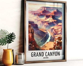 Grand Canyon Travel Print - Watercolour Poster Design | Wall Artwork | Arizona Gifts | Home Decor | Wall Art Gift | USA Painting Picture