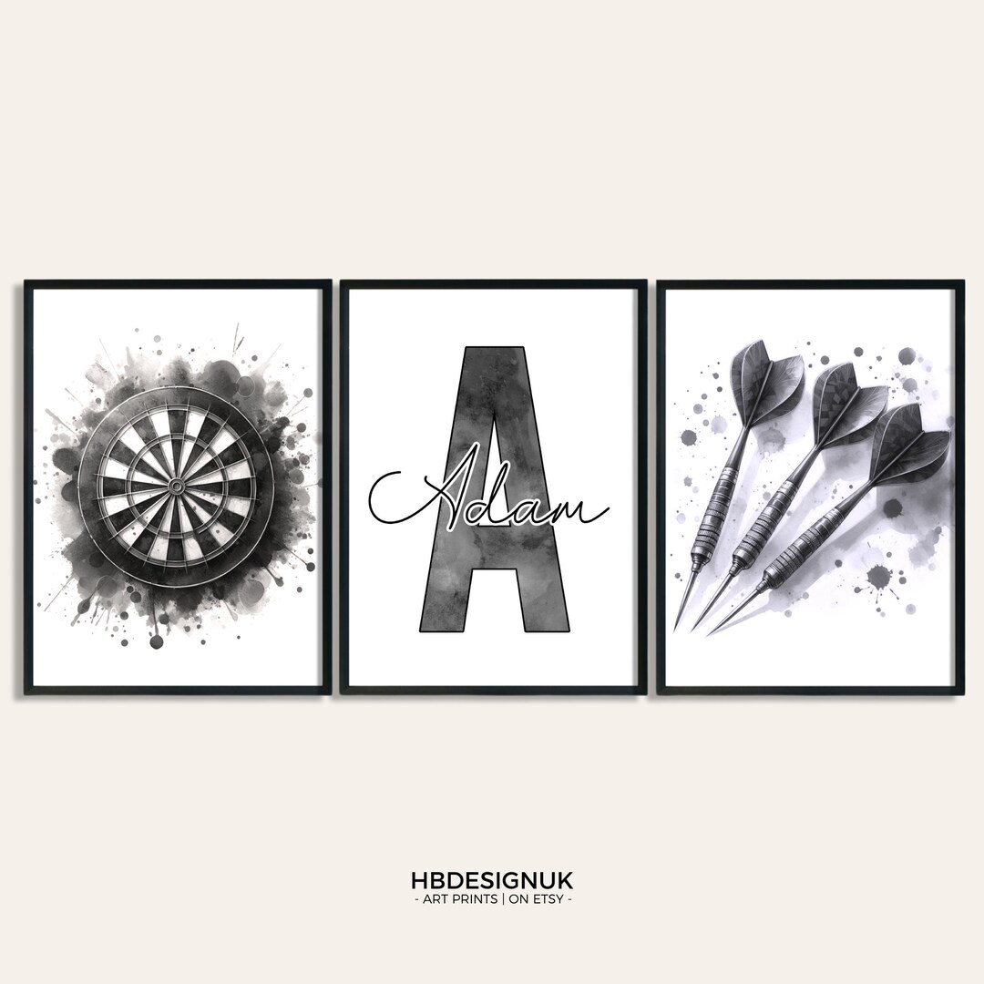 Custom Darts Bedroom Print Set 3 Personalised Dart Posters Sport custom-darts-bedroom-print-set-3-personalised-dart-posters-sport