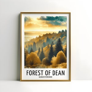 Forest of Dean Reiseplakat Druck - Aquarell Poster Design | Kunstwerk | Gloucestershire UK Geschenke | Wohnkultur | Wand Kunst Geschenk | Bild