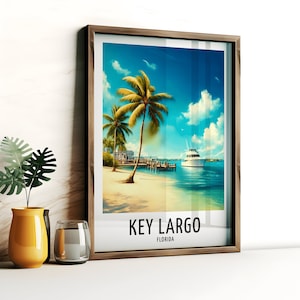 Key Largo Travel Print - Florida Watercolour Poster Design | Wall Artwork | Holiday Gifts | Home Decor | Wall Art Gift | USA Painting