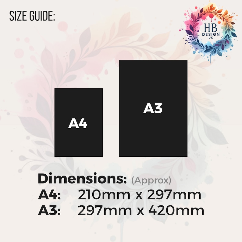 Peut inclure: Guide des tailles pour les formats de papier A3 et A4. Le papier A3 mesure 297 mm x 420 mm. Le papier A4 mesure 210 mm x 297 mm.