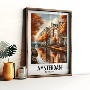 Amsterdam Travel Print - Netherlands Watercolour Poster Design | Wall Artwork | Holiday Gifts | Home Decor | Wall Art Gift | Holland Picture