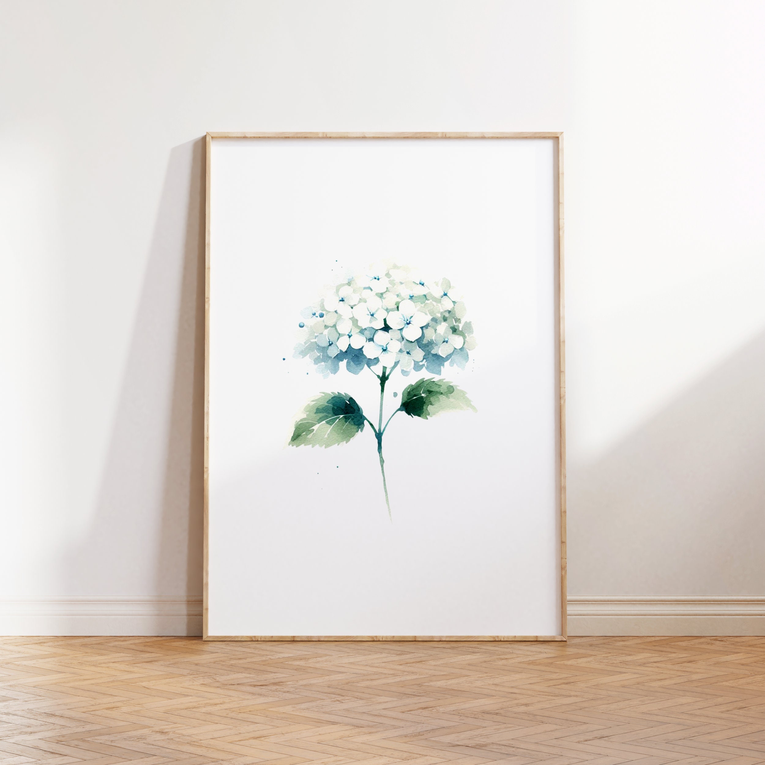 White Hydrangea Print Set - 3 Watercolour Posters | Painting Wall Art ...