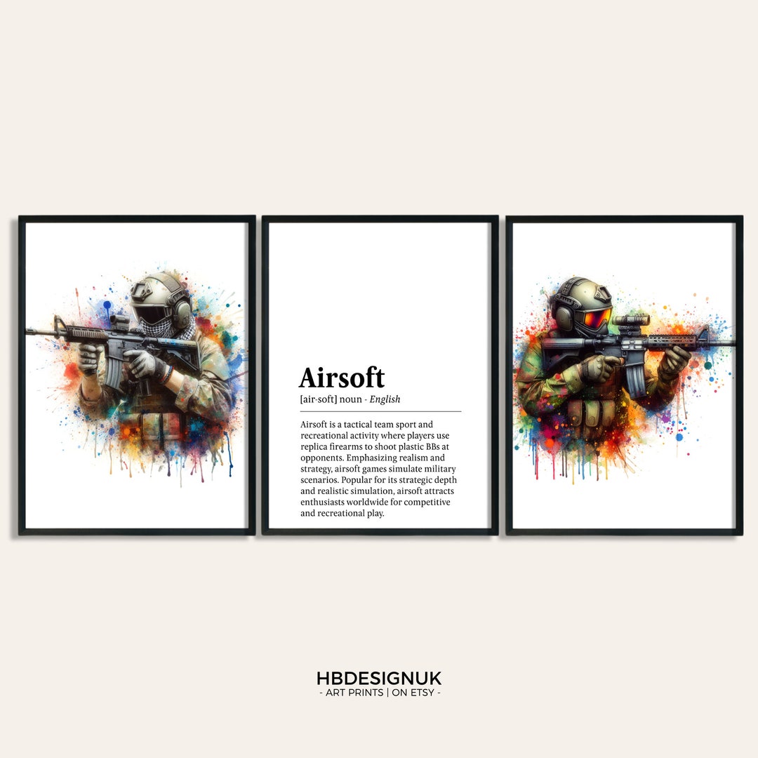 Airsoft Print Poster - Set of 3 Airsoft Posters | Room Decor Art Prints ...
