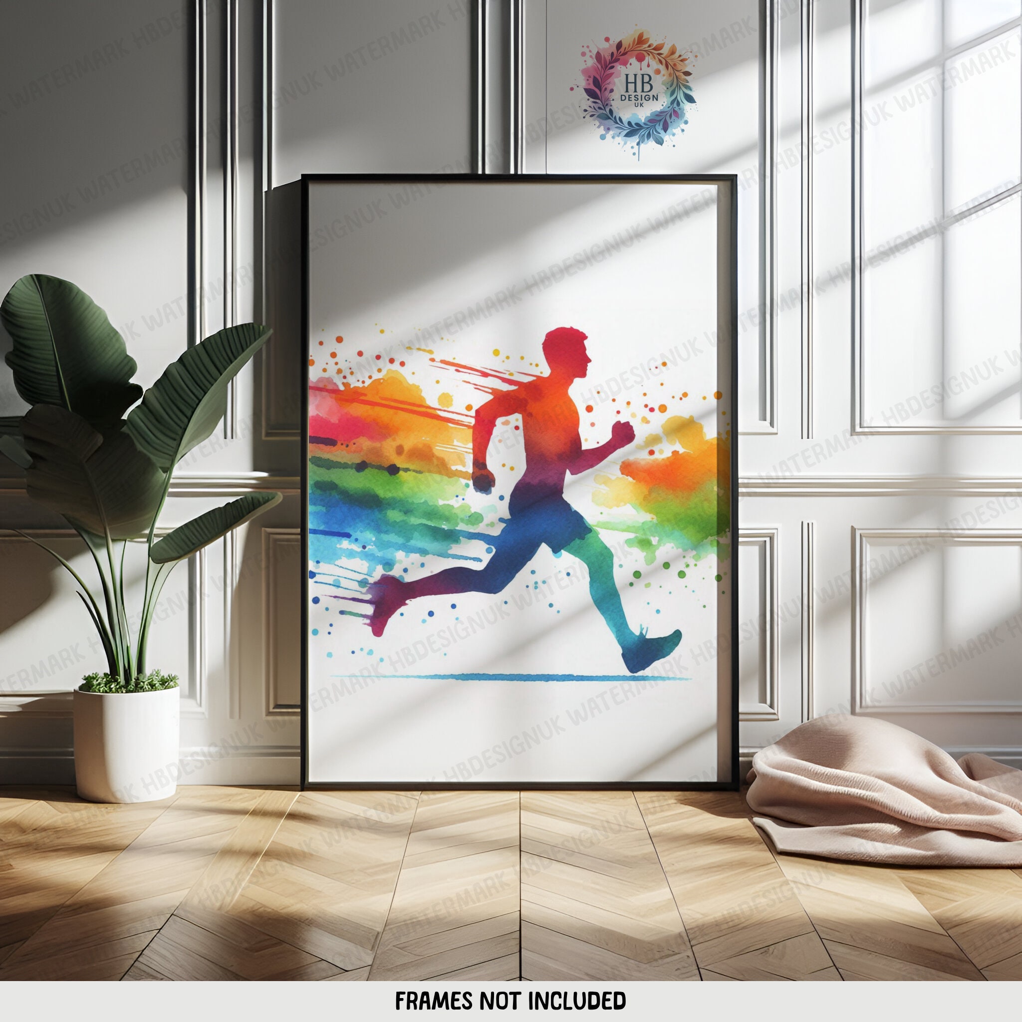 Running Poster Print Set - 3 Runner Prints | Watercolour Wall Art ...