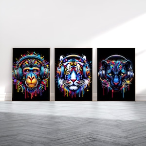Gamer Gift Print Set - 3 Vibrant Gamer Posters | Boys Bedroom Decor | Artwork Gifts | Girls Gaming Room | Kids Video Game Wall Art Prints