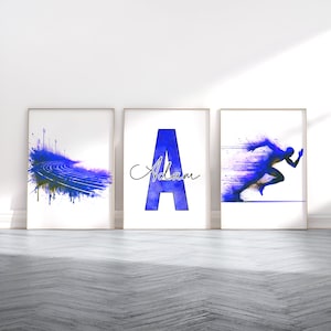 Athletics Poster Set - 3 Custom Track and Field Posters | Personalised Watercolour Art Painting | Decor | Sports Gifts | Poster Gift Artwork