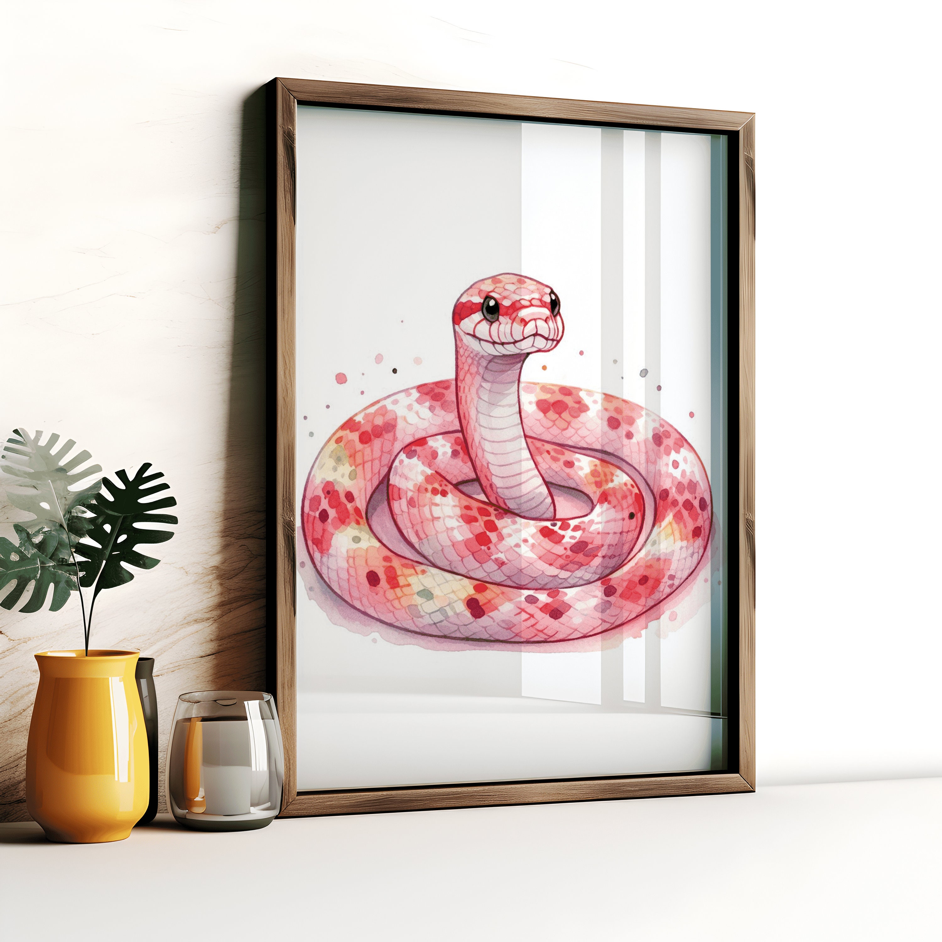 Corn Snake Prints Set of 3 Posters Watercolour Snakes Paintings Kids ...
