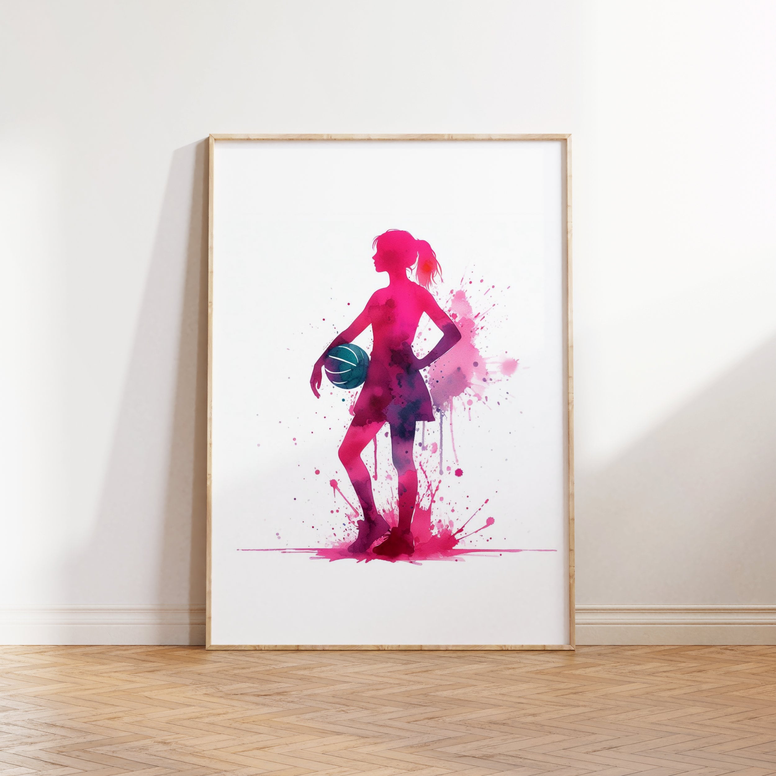 Pink Netball Print Poster - Set of 3 Netball Team Posters | Room Decor ...
