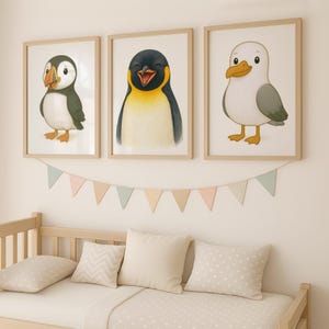 Ocean Animal Nursery Decor - 30 Design Choices, Puffin, Penguin, Seagull, Baby Bedroom Artwork, Boys Girls, Sealife Print, Kids Sea Prints