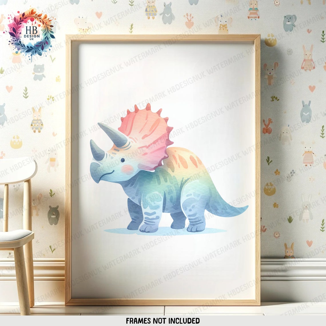 Dinosaur Nursery Print Set - 3 Posters | Boys Bedroom Poster ...