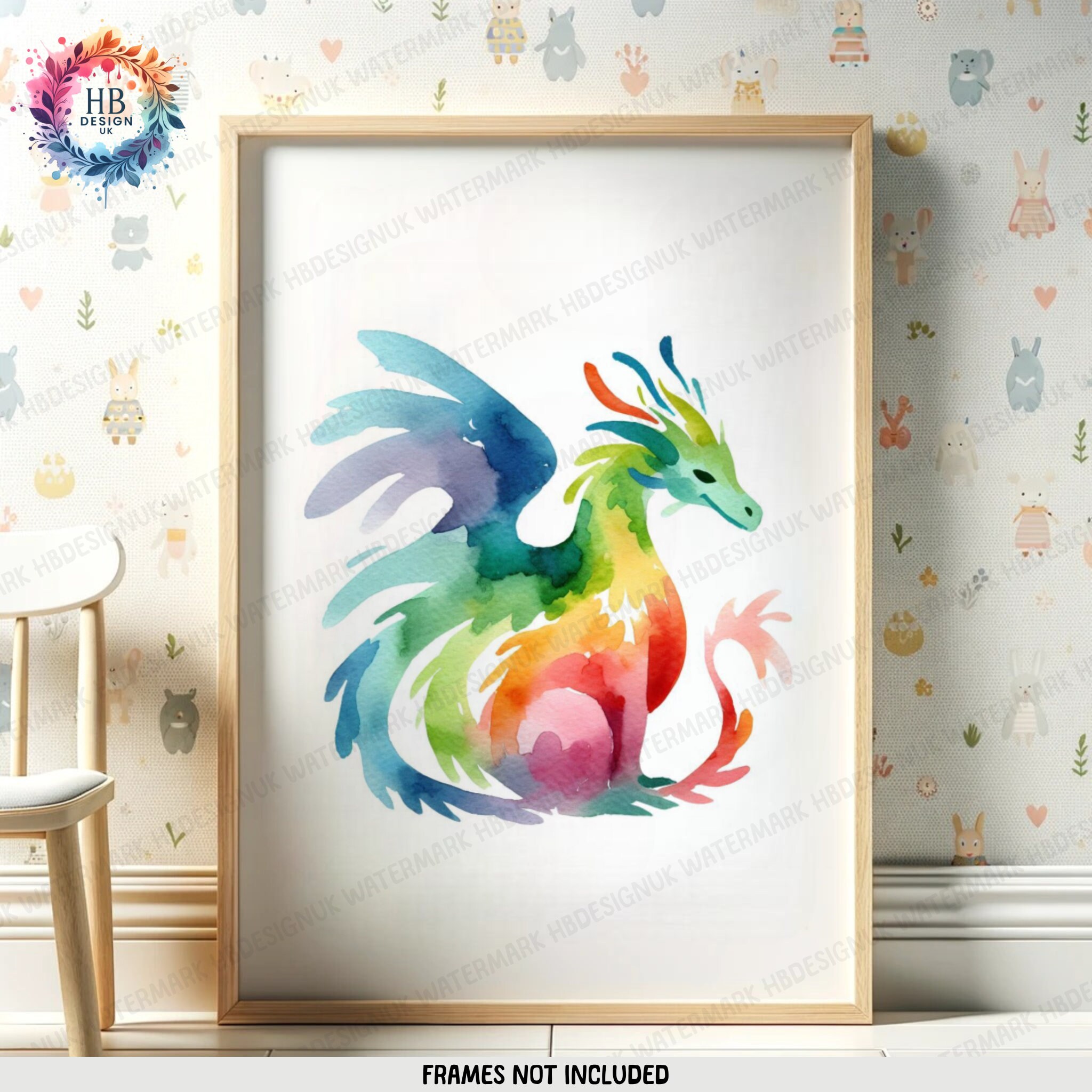Colourful Dragon Nursery Wall Art - Set of 3 Prints | Boys and Girls ...
