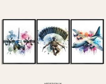 Conjunto de 3 impresiones de jugadores - Impresión de carteles de juegos de soldados / Decoración del dormitorio de juegos / Regalo para jugadores / Ilustraciones de sala de juegos / Arte de pared de videojuegos