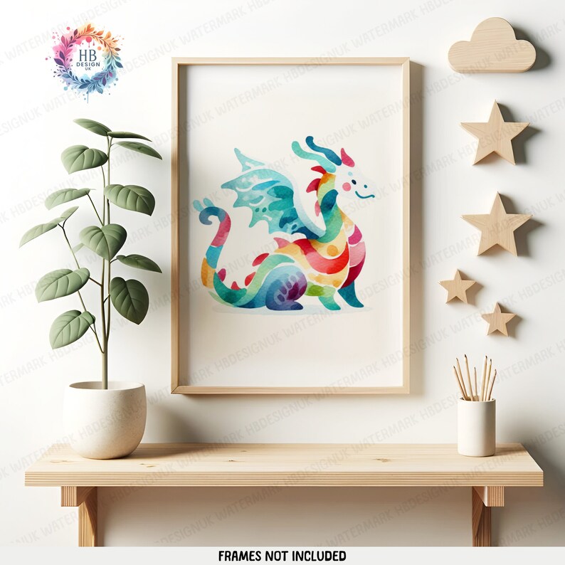 Colourful Dragon Nursery Wall Art - Set of 3 Prints | Boys and Girls ...
