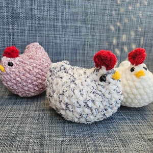 Crochet Chunky Chicken, Crochet Chicken Plushie, Amigurumi Chicken, Stuffed Chicken Plush, Crochet Chicken Gifts