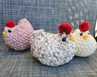 Gehäkelte Chunky Huhn Plushie, handgemachte gefüllte Huhn