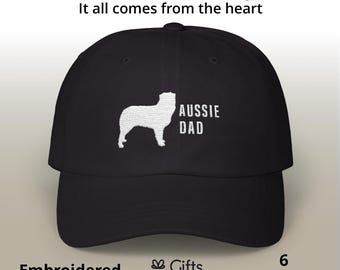 Cappello da papà australiano con scritta "Australian Shepherd" ricamato, regalo per la festa del papà, amante dei cani, compleanno degli animali domestici