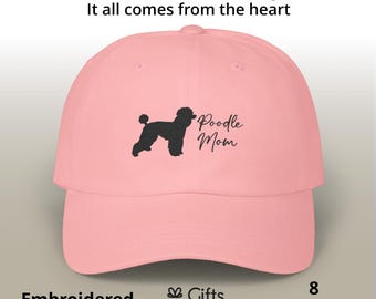 Pudel Hund Mom Hat gestickt Geschenk Muttertag Hundeliebhaber Haustier Geburtstag