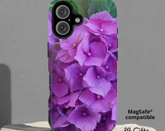 Hydrangea iPhone Case – MagSafe Floral Phone Case for iPhone 15, 16, Pro Max, Plus | Gift for Her, Mom, Birthday, Aesthetic Case