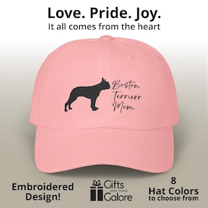 Boston Terrier Dog Mom Hat embroidered gift Mother&#39;s day dog lover pet birthday