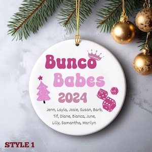 Ornement Bunco personnalisé, Cadeau de groupe Bunco, Ornement Bunco personnalisé, Ornement Bunco Babe, Bunco Babes, Bunco Queen, Cadeau hôtesse Bunco