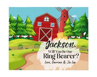 Personalized Will You Be Our Ring Bearer Will You Be Our Ring Security Puzzle Page Boy Junior Groomsman Proposal Gift Ask Farm Barnyard Zoo