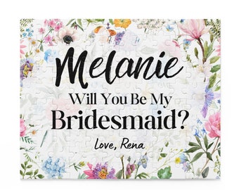 Personalized Will You Be My Bridesmaid Proposal Puzzle Floral Bridesmaid Puzzle Be My Bridesmaid Be My Maid of Honor Proposal Flower Girl