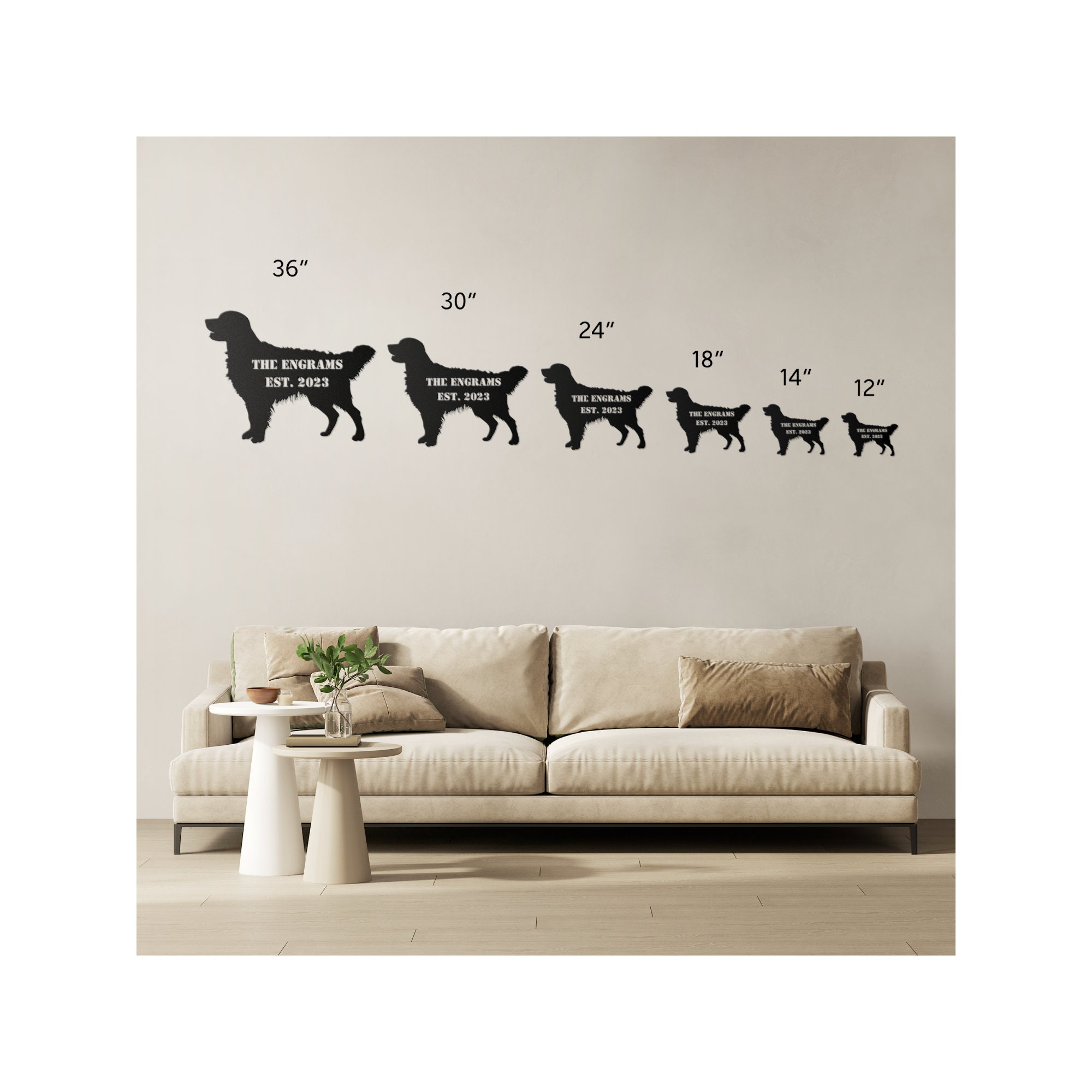 Custom Last Name Dog Sign, Door Golden Retriever Sign, Custom Golden ...