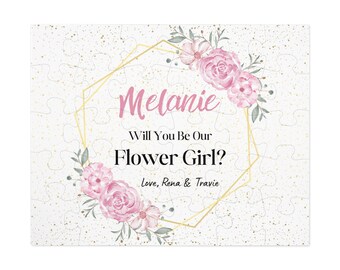 Will You Be My Flower Girl Puzzle Floral Pink Flower Girl Gift Flower Girl Proposal Puzzle Flower Girl Cute Gift Ask Will You Be My Favor