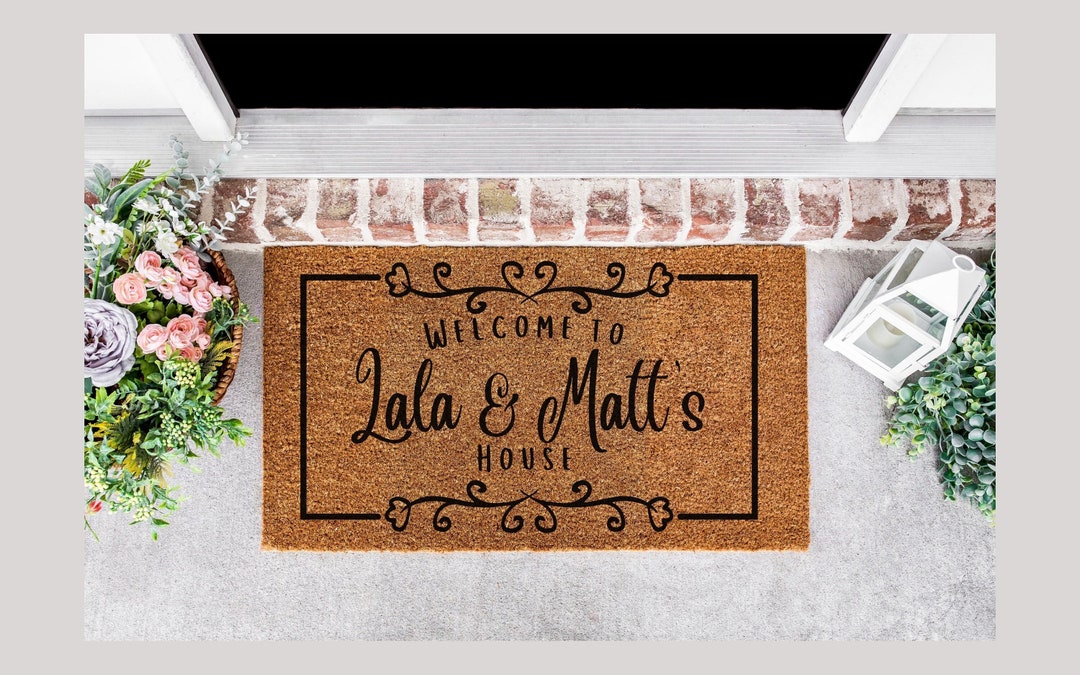 Personalized Name Welcome Mat, Custom Name Welcome Doormat ...