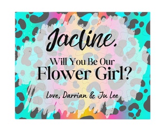 Will You Be My Flower Girl Puzzle Flower Girl Gift Flower Girl Proposal Puzzle Flower Girl Cute Gift Ask Will You Be My Animal Cheetah Print