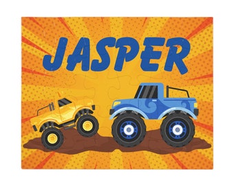 Monster Truck Child Name Puzzle Personalized Boy Jigsaw Game