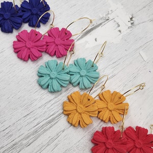 The Jaida  | Handmade | Polymer Clay Earrings | Boho Summer Earrings | Hoop Earrings | Gifts for Her | Flower Earrings | Hypoallergenic