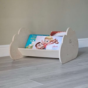 Montessori bookshelf, Montessori furniture, Kids boocase, Baby book shelf, Wood book storage, Nursery shelves