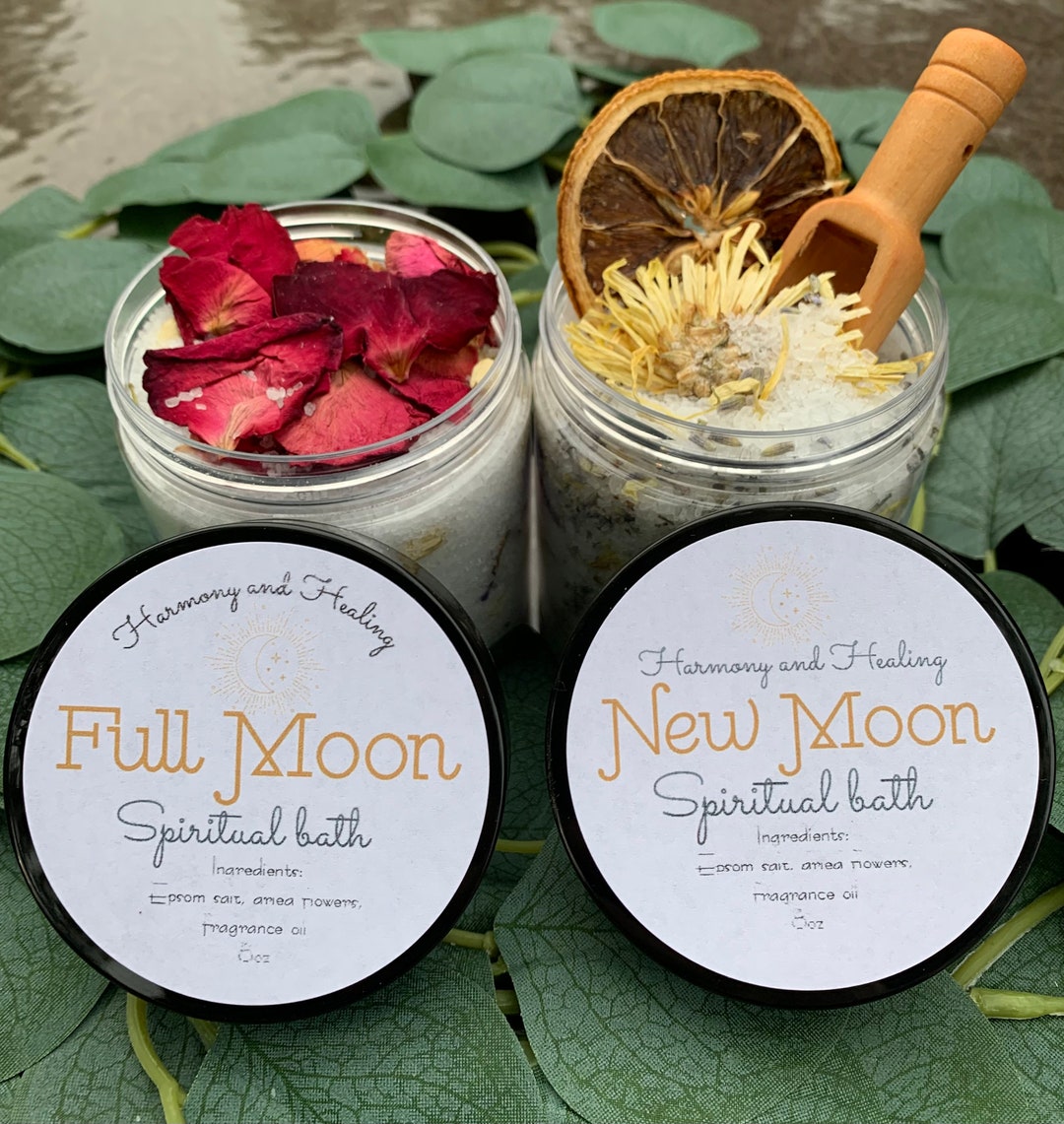 Moon Bath Salts Full Moon/new Moon Bath Salts Set - Etsy