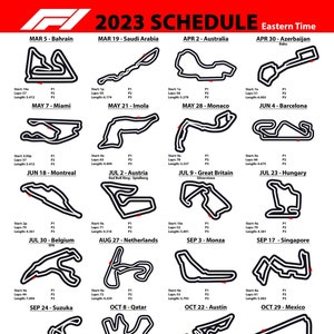 Calendrier F1 2023 : dates et horaires des 23 GP - Les Numériques