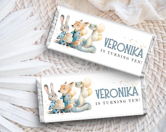Zootopia 2 Chocolate Wrapper Printable: Birthday Party Favors (Digital Download)