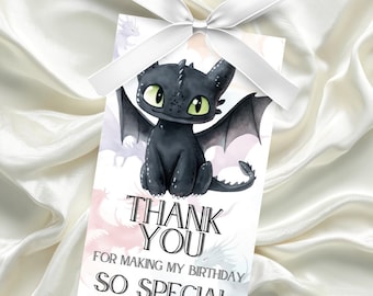 Tarjeta de agradecimiento de dragón (descarga digital, 2 x 3,5 pulgadas)