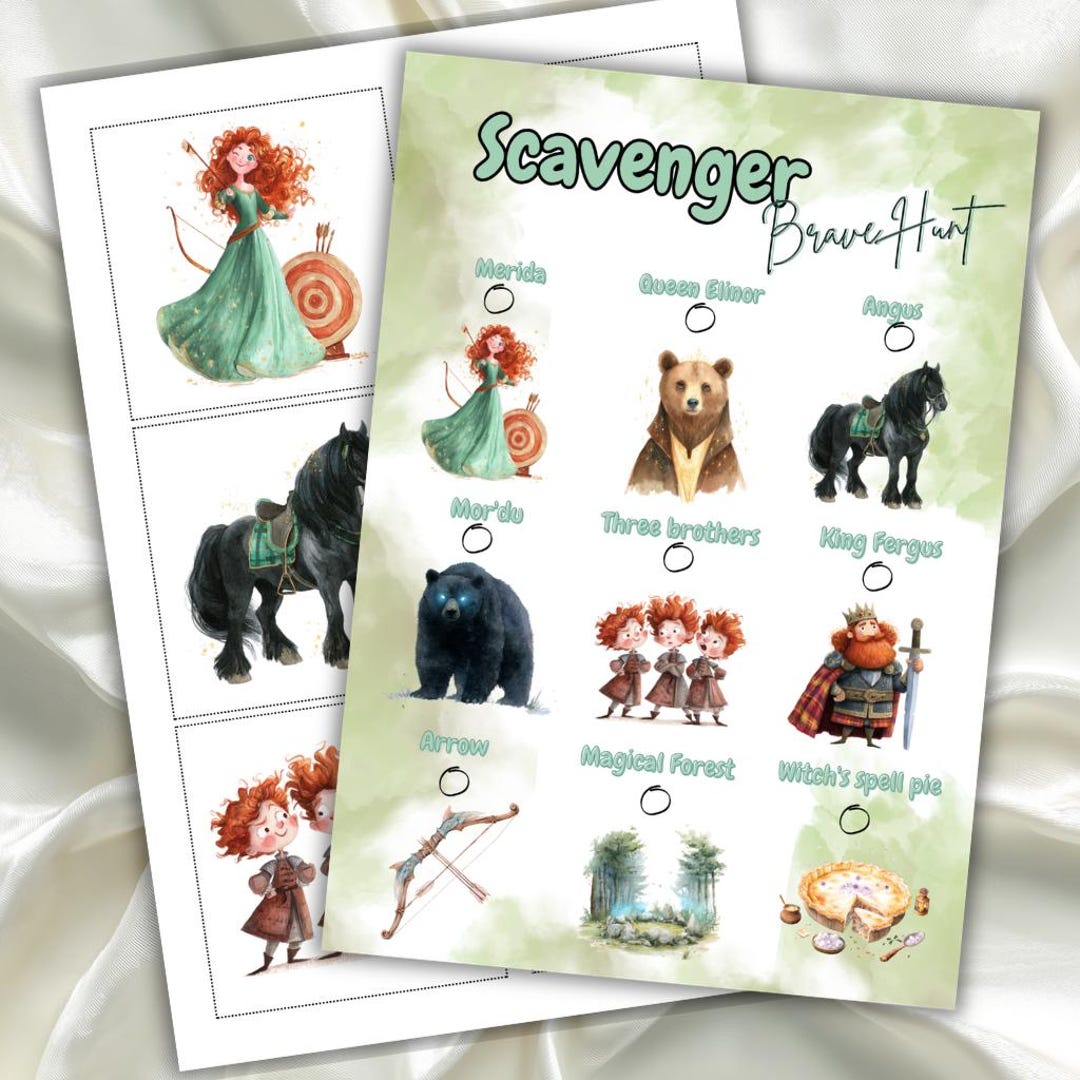 Merida Game Merida Brave Scavenger Hunt Game for Kids: Viking Party (canva Template ...