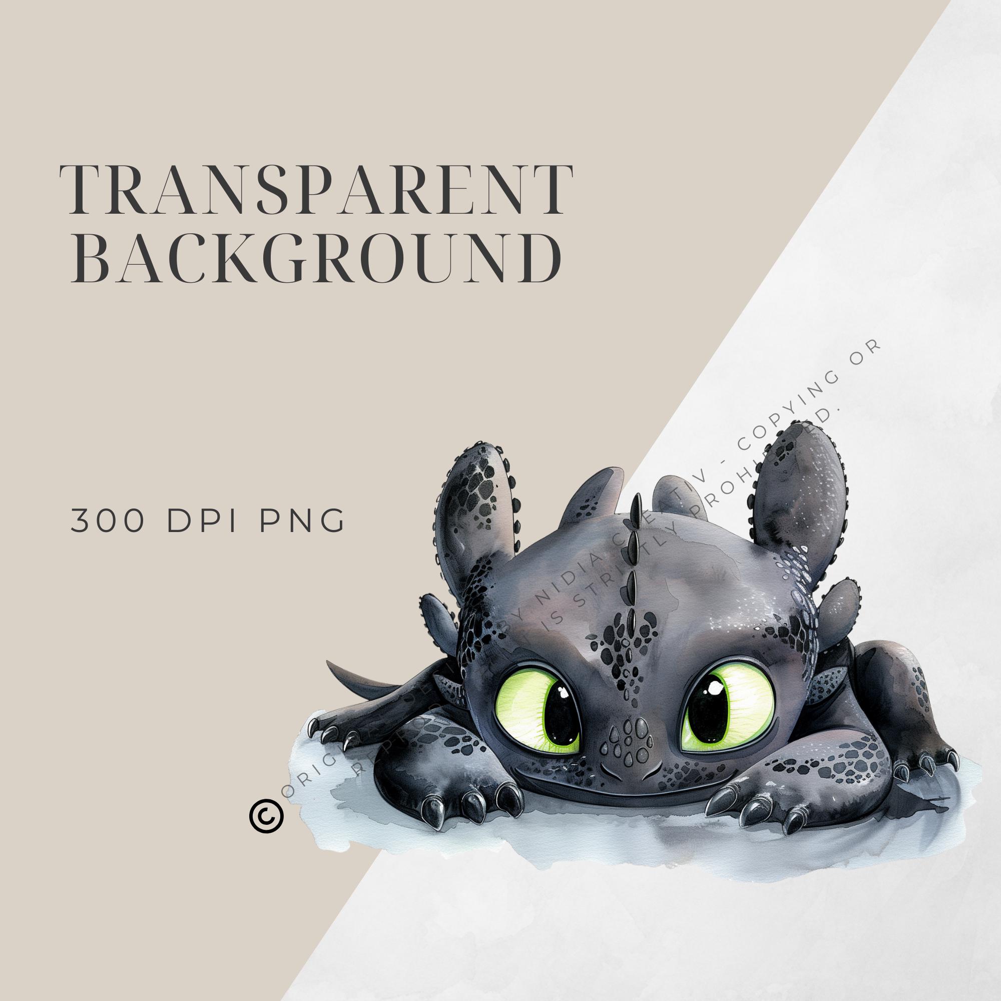 Watercolor Toothless Clipart: How to Train Your Dragon PNG Bundle ...