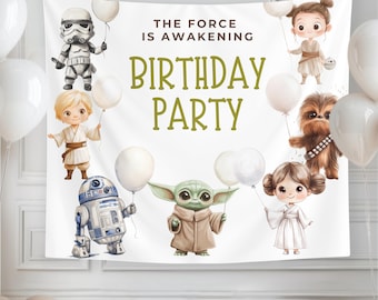 Star Wars Birthday Backdrop: Galaxy Party Decor (Digital Download, 41x35 inches)
